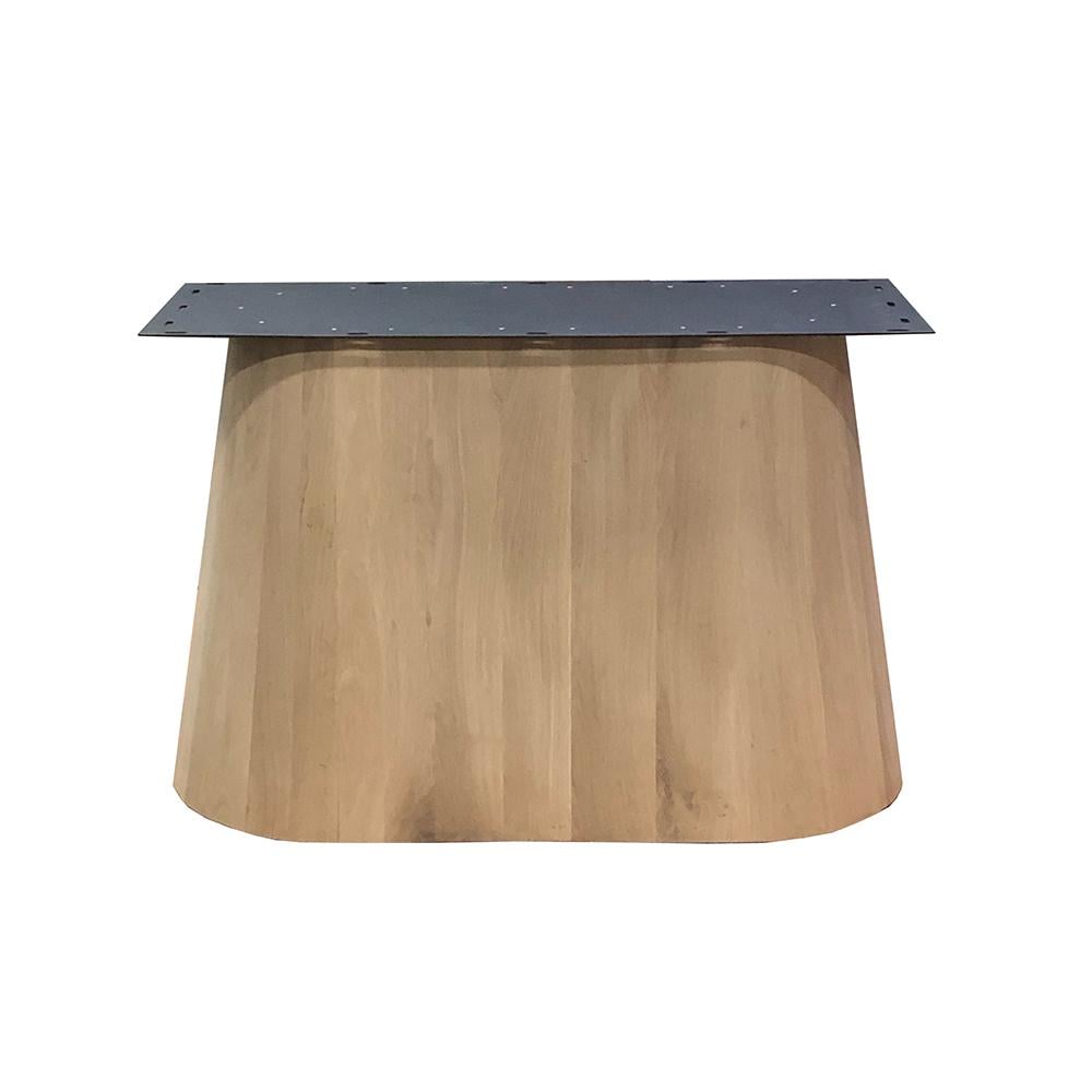 Furniture Legs Europe Eiken houten kegel tafelpoot ovaal conisch 113 cm en hoogte 73 cm