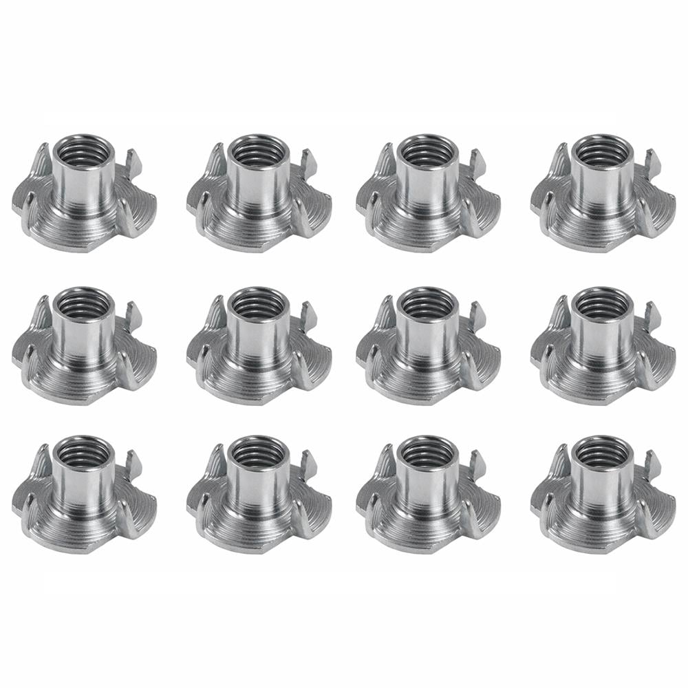 Stalen inslagmoer verzinkt rond ø 0,9 cm en hoogte 1,1 cm  (M8)  - 12 stuks