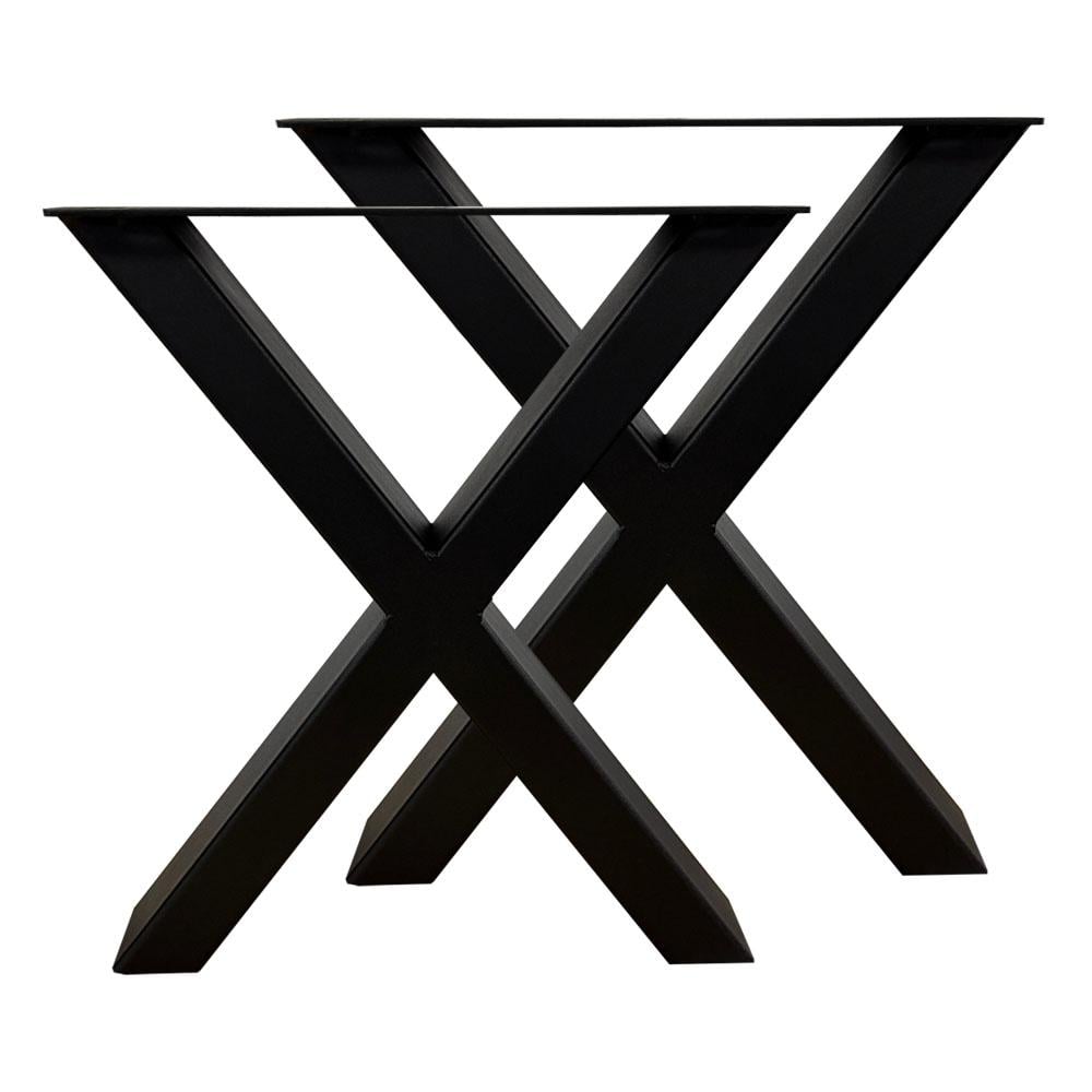 Furniture Legs Europe Set stalen X bankpoten 36 bij 8 cm en hoogte 41 cm zwart (4 x 8 cm) - 2 stuks