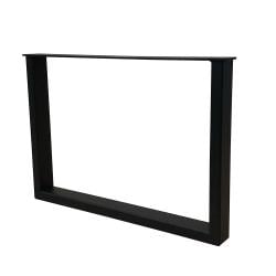 Set stalen U bankpoten / meubelpoten 54 bij 6 cm en hoogte 37,5 cm zwart (5 x 2,5 cm) - 2 stuks