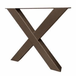 Premium stalen X tafelpoot 76 bij 10 cm en hoogte 72 cm anodic bronze (10 x 10 cm)