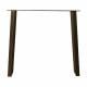 Stalen tafelpoot anodic bronze trapezium 76 bij 10 cm en hoogte 72 cm  (4 x 10 cm)