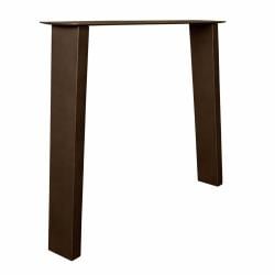 Stalen tafelpoot anodic bronze trapezium 76 bij 10 cm en hoogte 72 cm  (4 x 10 cm)