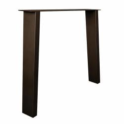 Stalen tafelpoot anodic brown trapezium 80 bij 10 cm en hoogte 72 cm  (4 x 10 cm)