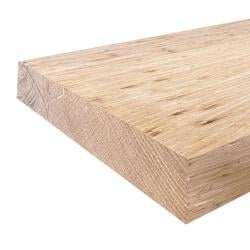 Wandplank oud eiken 120 bij 30 cm van 4 cm dik massief hout met rechte randen