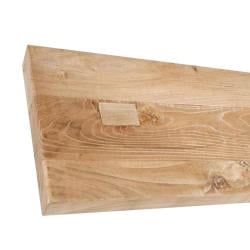 Wandplank elmwood 120 bij 19,5 cm van 4 cm dik massief iepenhout met rechte randen