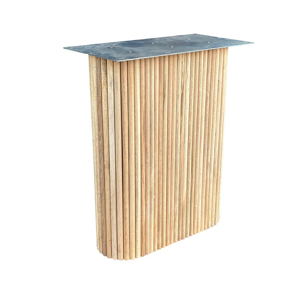 Furniture Legs Europe Wang eiken hout ribbel 55 bij 20 cm en hoogte 73,5cm - 2 stuks