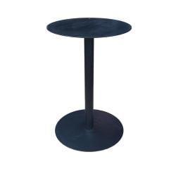 Stalen bistro tafelpoot met massieve plaat zwart vierkant koker ⌀6 cm en hoogte 75 cm