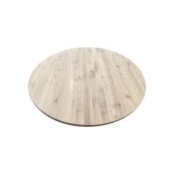 Eiken salon tafelblad rond, diameter 50 cm en dikte 4 cm massief eiken