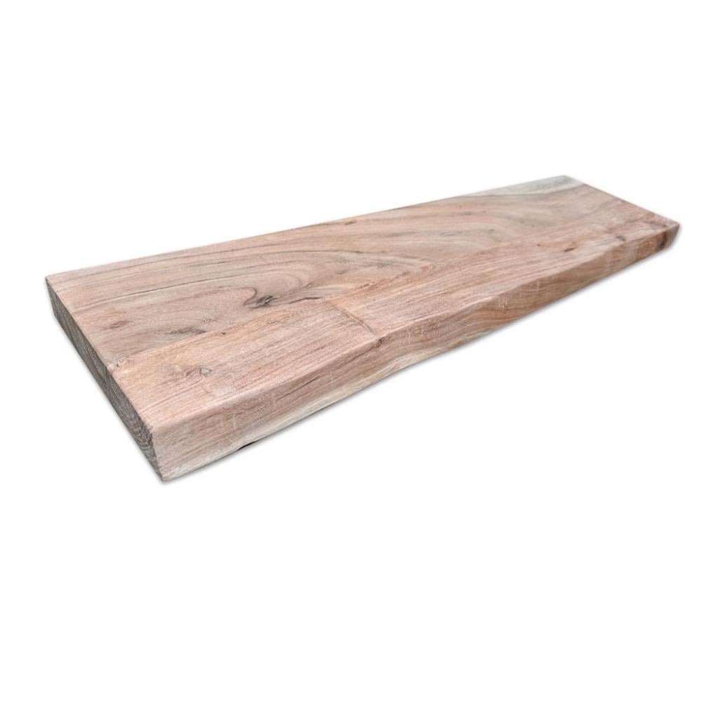 Wandplank acacia 140 bij 30 cm van 4 cm dik massief acacia hardhout met boomstamrand