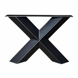 Stalen X-poot salon zwart 55 bij 8 cm en hoogte 40 cm  (8 x 8 cm) - 2 stuks