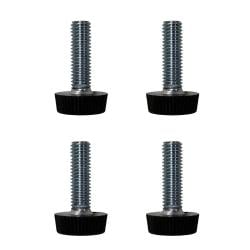 Stelvoet zwart rond Ø 2 cm en hoogte 0.8 cm  van kunststof (M8)  - 4 stuks