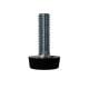 Stelvoet zwart rond Ø 2 cm en hoogte 0.8 cm  van kunststof (M8)  - 4 stuks