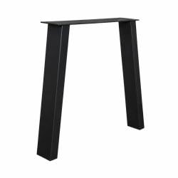 Stalen tafelpoot zwart trapezium 80 bij 10 cm en hoogte 62 cm  (4 x 10 cm)