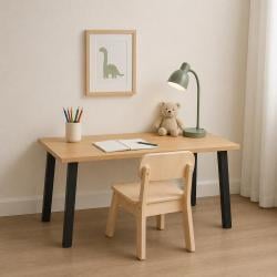 Stalen tafelpoot zwart trapezium 80 bij 10 cm en hoogte 62 cm  (4 x 10 cm)