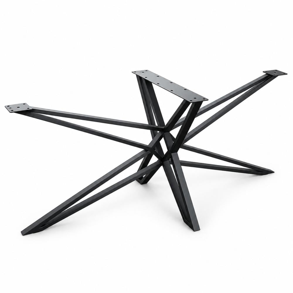 Furniture Legs Europe Stalen matrix zwart spinpoot lengte 140 cm bij 70 cm, hoogte 72 cm en koker 4 bij 2 cm