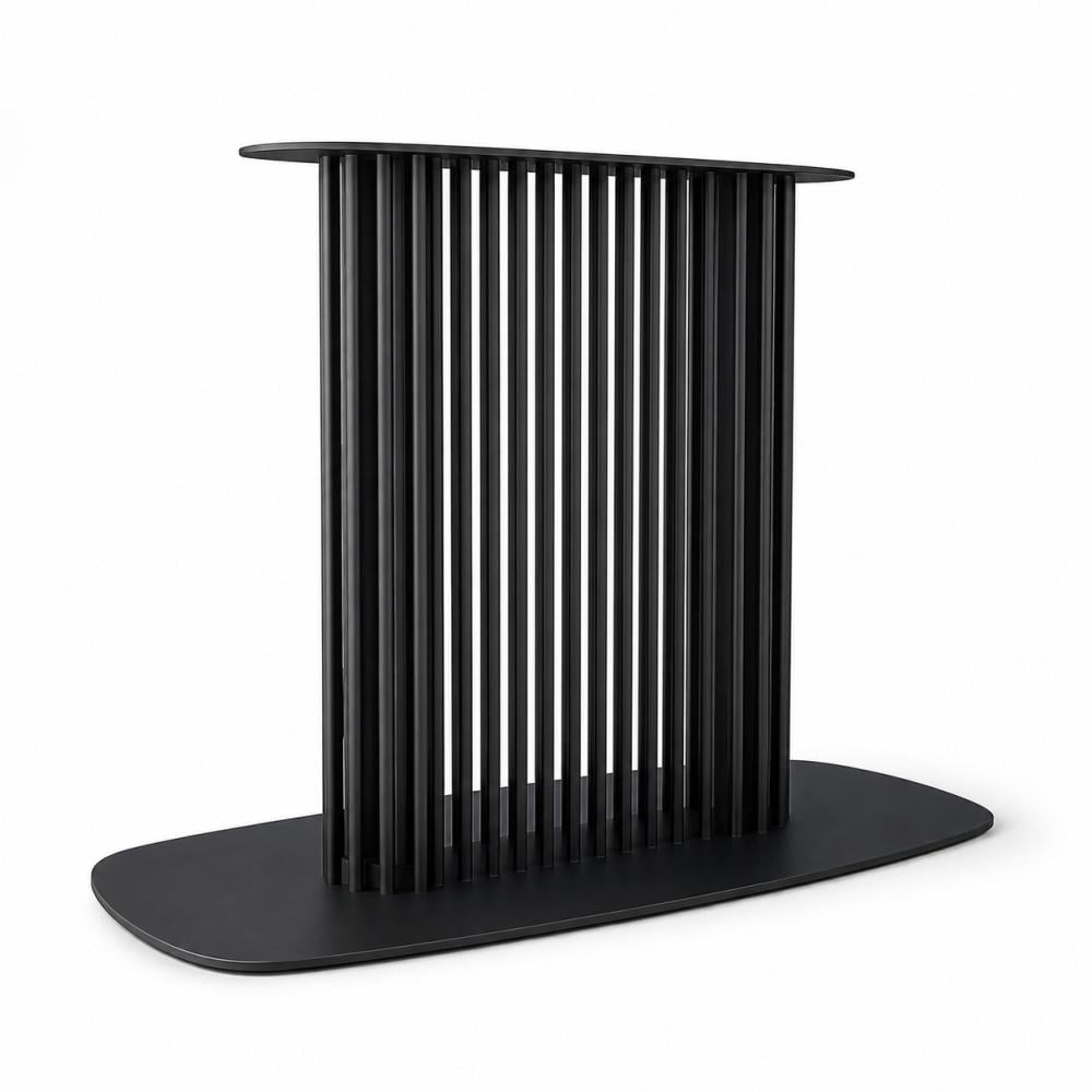 Furniture Legs Europe Stalen tafelonderstel zwart kolom met spijlen en grondplaat 100 bij 50 cm en hoogte 72,5 cm