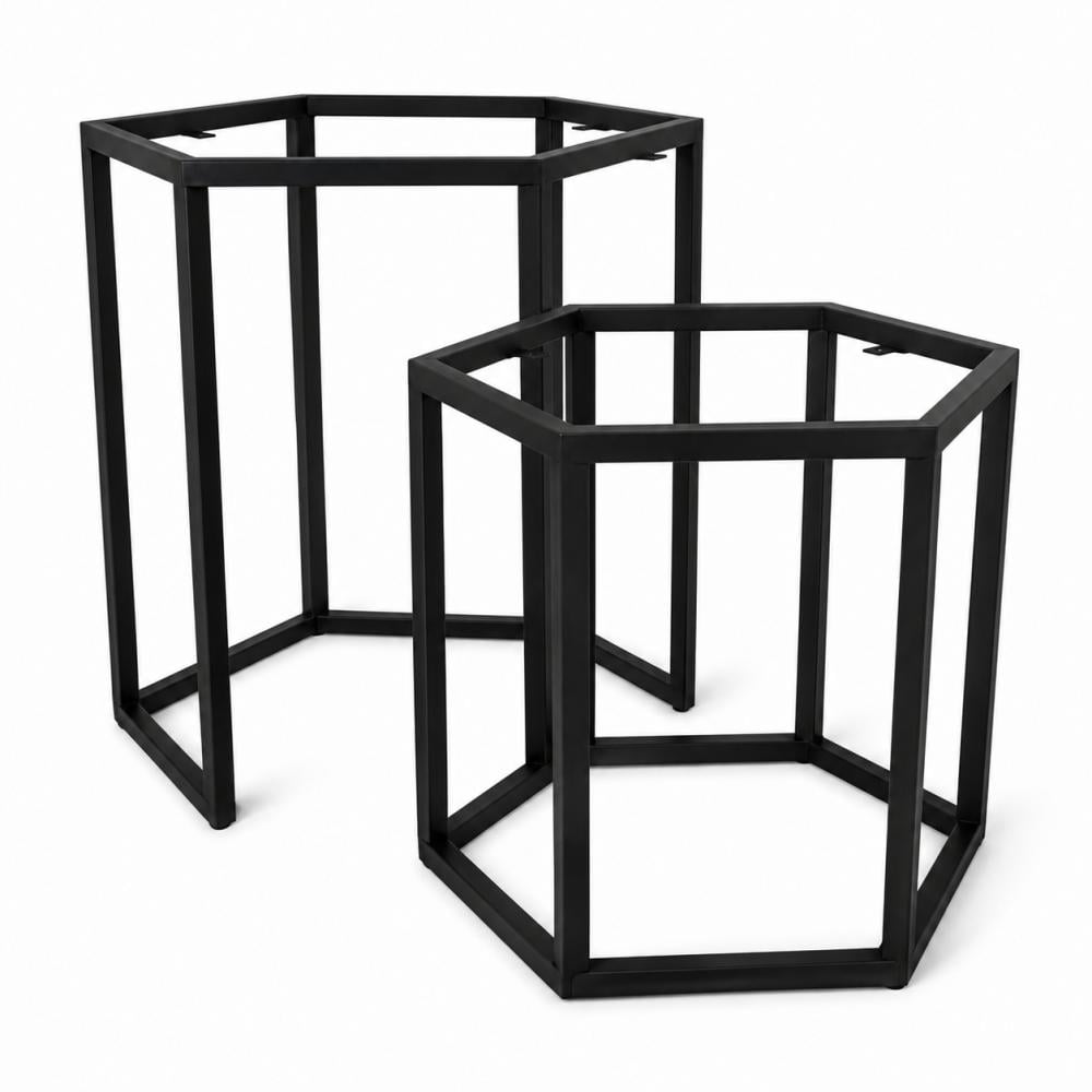 Furniture Legs Europe Salonset zwart hexagon 40 cm met hoogte 37 cm en 50 cm met hoogte 47 cm - koker 2 bij 2 cm