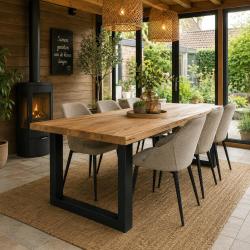 Premium stalen U tafelpoot zwart 75 bij 10 cm en hoogte 72 cm  (5 x 10 cm)
