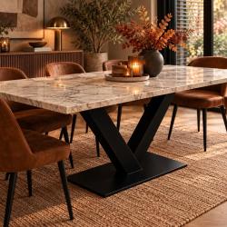 Stalen V tafelpoot 120 x 60 x 73 cm (5 x 15 cm) - Zwart gepoedercoat Stalen V tafelpoot 120 x 60 x 73 cm (5 x 15 cm) - Zwart gepoedercoat